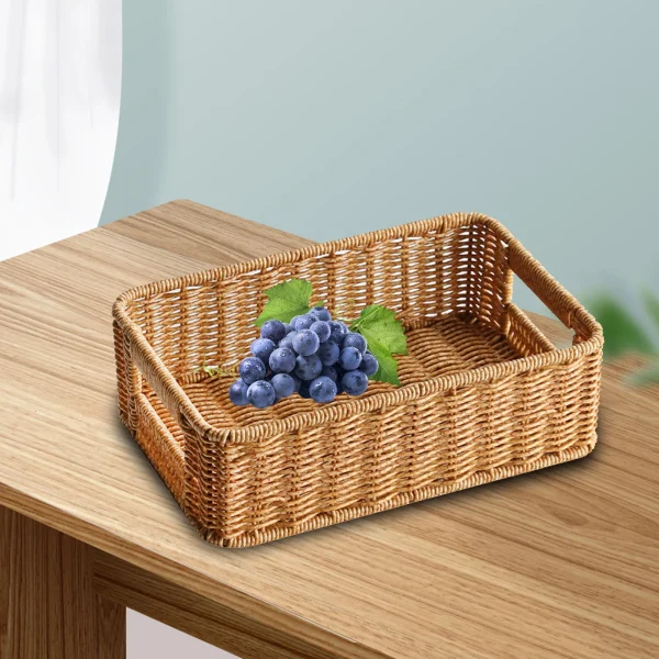 Woven Baskets for Storage Household Picnic Basket Storage Platters for Snacks Perfume Sundries Breakfast Drinks and Food 5
