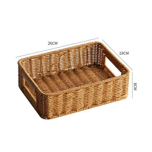 Woven Baskets for Storage Household Picnic Basket Storage Platters for Snacks Perfume Sundries Breakfast Drinks and Food 6