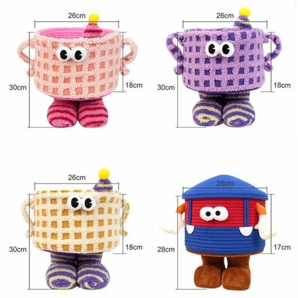 Cotton Rope Woven Storage Basket Cartoon Big Foot Little Monster Storage Basket Snacks and Toys Storage Bag Cute Home Decor 3