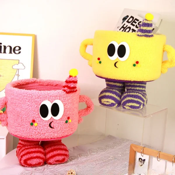 Cotton Rope Woven Storage Basket Cartoon Big Foot Little Monster Storage Basket Snacks and Toys Storage Bag Cute Home Decor 6