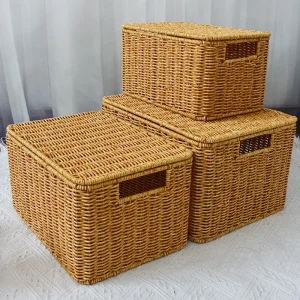 Rattan woven oversized storage box Household box Sorting clothes quilts large capacity dormitory storage box Laundry Baskets 1