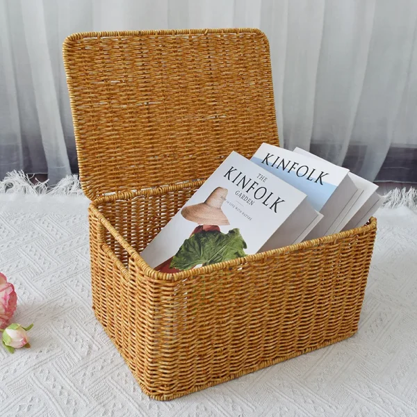 Rattan woven oversized storage box Household box Sorting clothes quilts large capacity dormitory storage box Laundry Baskets 2