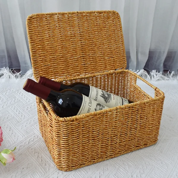 Rattan woven oversized storage box Household box Sorting clothes quilts large capacity dormitory storage box Laundry Baskets 4
