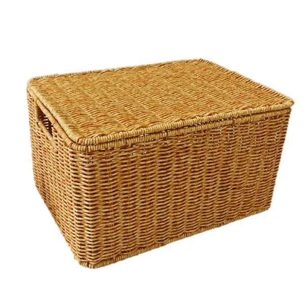 Rattan woven oversized storage box Household box Sorting clothes quilts large capacity dormitory storage box Laundry Baskets 5