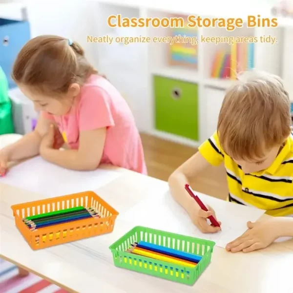 10Pack Mini Storage Baskets, Colorful Organizer Trays,Small Desk Caddy for Stationery,Suitable for Home,Office,School,Drawer Use 4