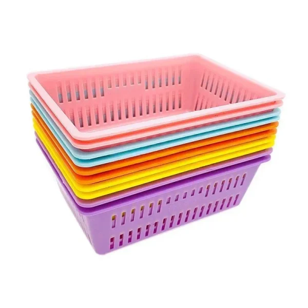 10Pack Mini Storage Baskets, Colorful Organizer Trays,Small Desk Caddy for Stationery,Suitable for Home,Office,School,Drawer Use 5