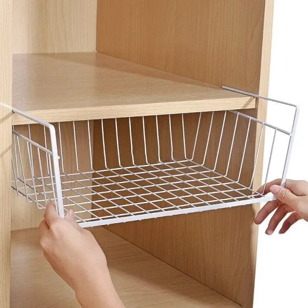 Suitable for kitchen bathroom storage hanging basket multifunctional storage rack hanging basket bedroom wardrobe storage basket 2