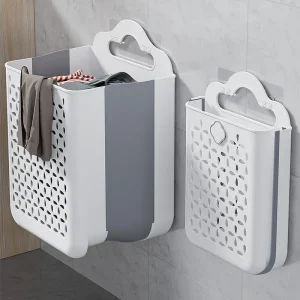 Folding Bathroom Laundry Basket Wall-mounted Dirty Clothes Storage Basket Household Laundry Bag Laundry Organizer Dropshipping 1