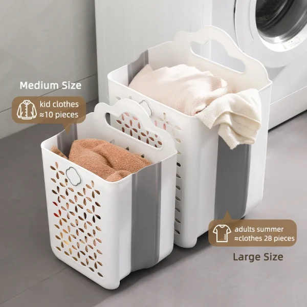 Folding Bathroom Laundry Basket Wall-mounted Dirty Clothes Storage Basket Household Laundry Bag Laundry Organizer Dropshipping 3