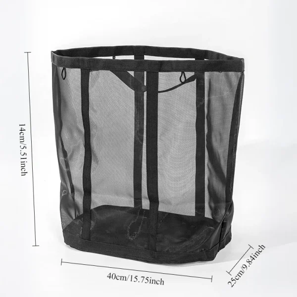 1PCS Large Capacity Nylon Dirty Mesh Laundry Hamper - Portable Wall-Mountable Bathroom Laundry Basket for Home Use 4