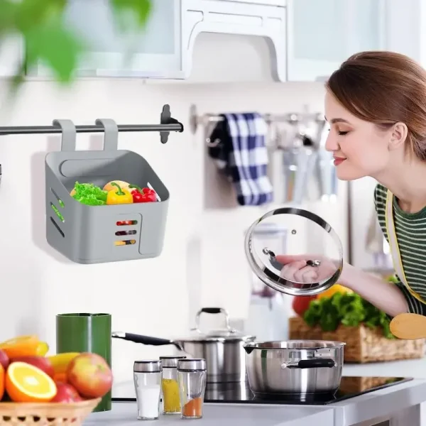 Wall Hanging Shower Toiletries Hanging Basket Bathroom Plastic Makeup Organizer Bathroom Toilet Drainer Bucket Storage Holder 4