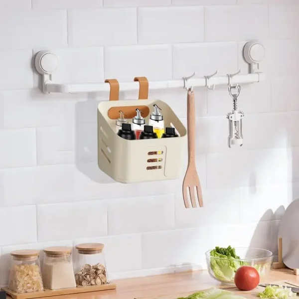 Wall Hanging Shower Toiletries Hanging Basket Bathroom Plastic Makeup Organizer Bathroom Toilet Drainer Bucket Storage Holder 5