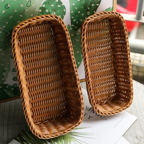 Imitation Rattan Hotel Restaurant Knife And Fork Basket Chopstick Storage Box Seasoning Jar Storage Basket Woven Basket 1