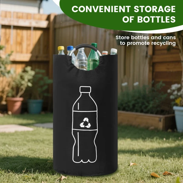82/115L Empty Bottle Storage Basket Folding Kitchen Wastewater Bottle Collector Bag with Aluminum Handle Large Capacity Bin 3
