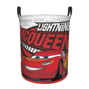 Custom Lightning McQueen Cartoon Laundry Basket Collapsible Clothes Hamper for Baby Kids Toys Storage Bag 1