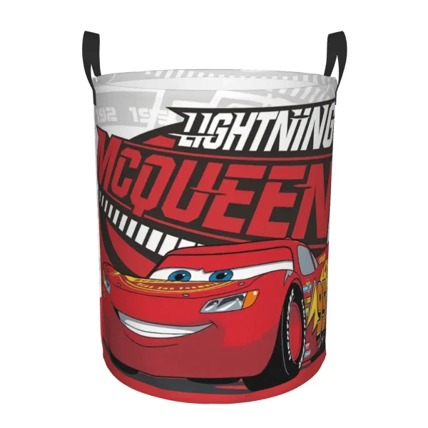 Custom Lightning McQueen Cartoon Laundry Basket Collapsible Clothes Hamper for Baby Kids Toys Storage Bag 1