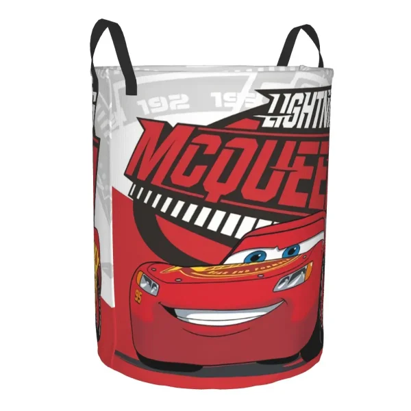 Custom Lightning McQueen Cartoon Laundry Basket Collapsible Clothes Hamper for Baby Kids Toys Storage Bag 2
