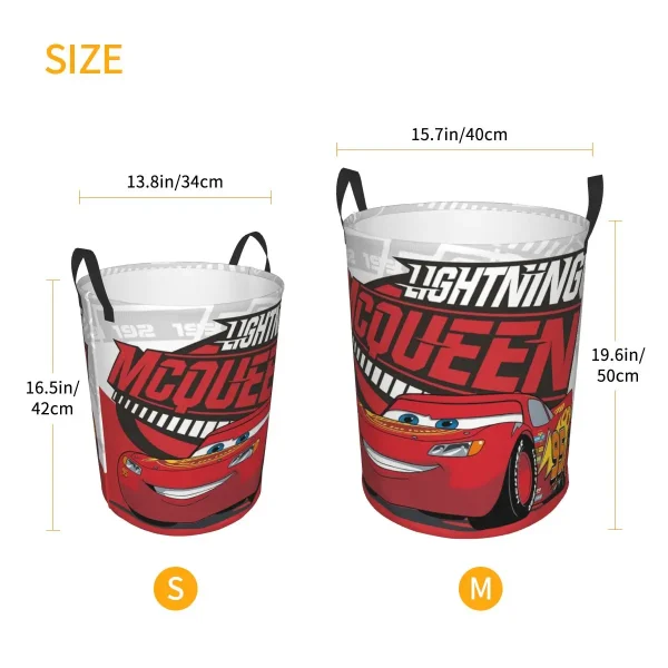 Custom Lightning McQueen Cartoon Laundry Basket Collapsible Clothes Hamper for Baby Kids Toys Storage Bag 6
