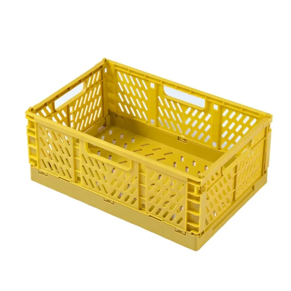 Plastic Foldable Storage Crate Folding Box Basket Stackable Cute Makeup Jewellery Toys Boxes Storage Kitchen Organizer Portable 5