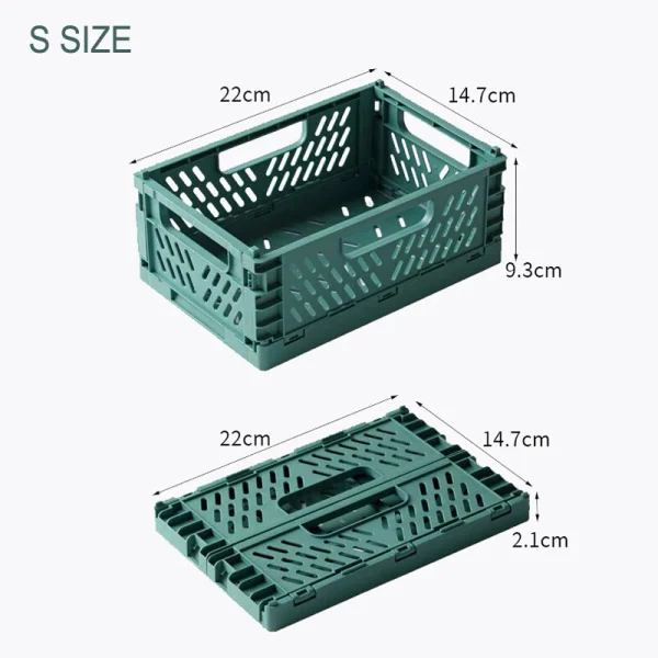 Plastic Foldable Storage Crate Folding Box Basket Stackable Cute Makeup Jewellery Toys Boxes Storage Kitchen Organizer Portable 6