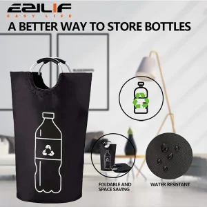 Aluminum handle recycling bottle storage dirty clothes basket detachable storage basket home folding recycling box 1