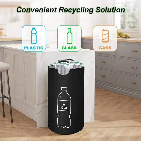 Aluminum handle recycling bottle storage dirty clothes basket detachable storage basket home folding recycling box 3
