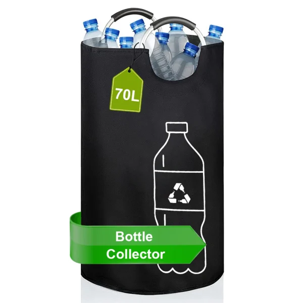 Aluminum handle recycling bottle storage dirty clothes basket detachable storage basket home folding recycling box 4