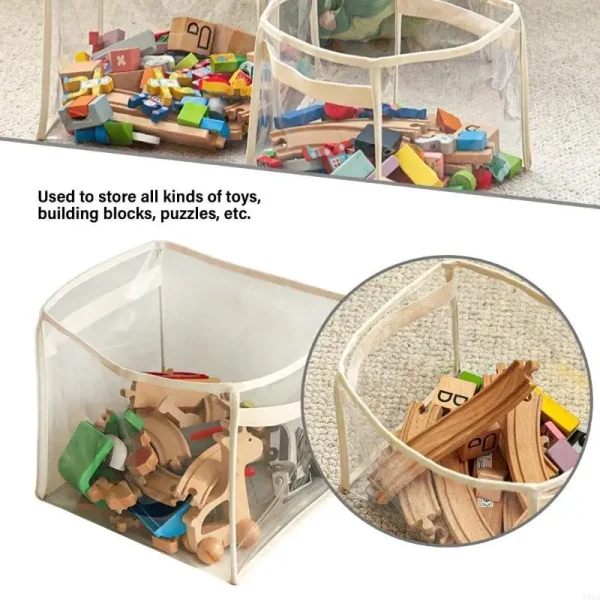 Kids Friendly Toy Storage Box Clear Sturdy PVC Storage Basket Home Accessory Dropshipping 2