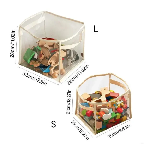 Kids Friendly Toy Storage Box Clear Sturdy PVC Storage Basket Home Accessory Dropshipping 6