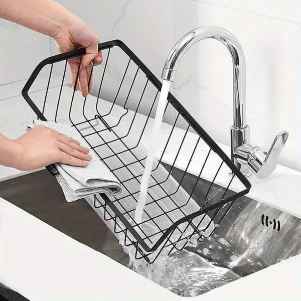 Kitchen Storage Basket Stainless Steel Fruit Vegetable Drain Storage Organizer Wall Mounted Spice Rack Dish Shelf Kitchen Tool 6