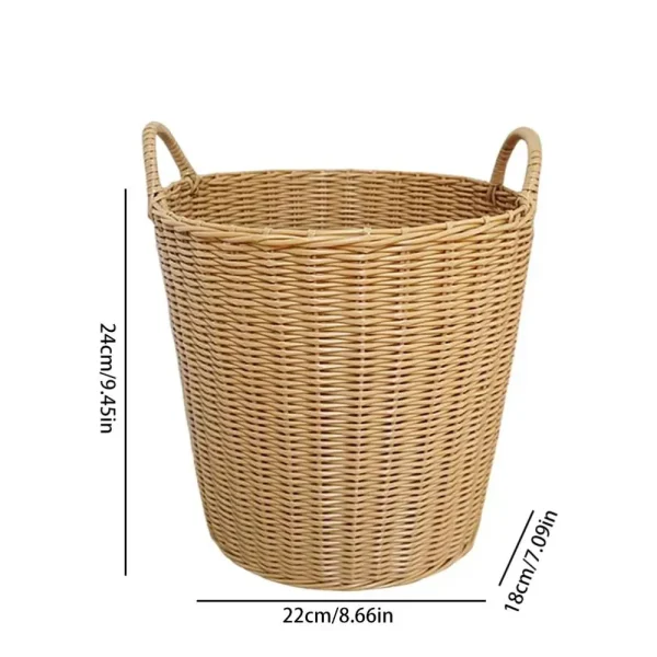 Dirty Clothes Basket Foldable Woven Laundry Basket Rattan-Style Toys Storage Basket for Dirty Clothes Household Items 4