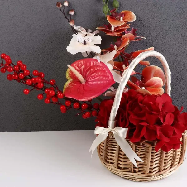 Flower Girl Hand Woven Photo Props Flower Basket Decoration Storage Basket Clutter Organizer Desktop Decoration Flower Basket 5