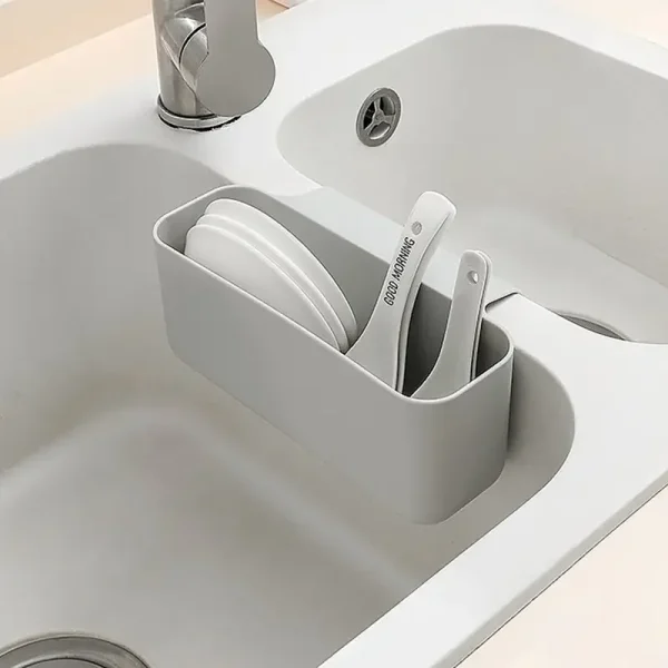 Kitchen Sink Sink Wall-Mounted Drain Basket Vegetable and Fruit Dishes Sponge Storage Basket Storage Rack 2