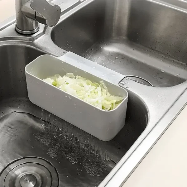 Kitchen Sink Sink Wall-Mounted Drain Basket Vegetable and Fruit Dishes Sponge Storage Basket Storage Rack 3