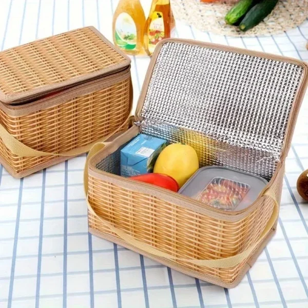 New Portable Food Container Basket Insulation Bag Lunch Box Picnic Bag for Outdoor Camping Home Storage 1