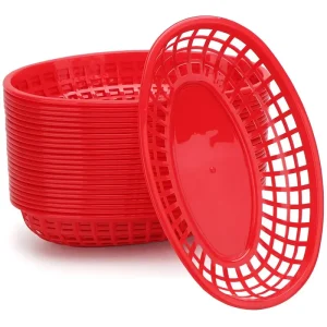 6/12/24Pcs Fast Food Baskets, Plastic Serving Tray for Deli Chicken Burgers Sandwiches Fries - Foodservice / Restaurant Supplies 1