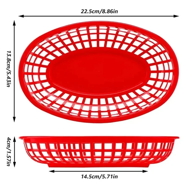 6/12/24Pcs Fast Food Baskets, Plastic Serving Tray for Deli Chicken Burgers Sandwiches Fries - Foodservice / Restaurant Supplies 2