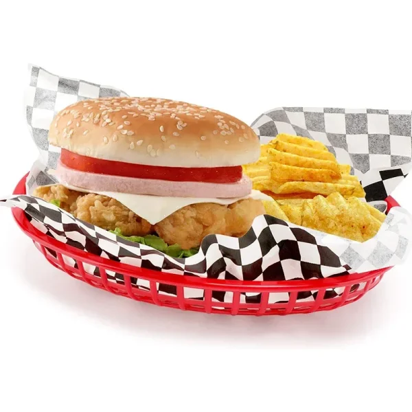 6/12/24Pcs Fast Food Baskets, Plastic Serving Tray for Deli Chicken Burgers Sandwiches Fries - Foodservice / Restaurant Supplies 4