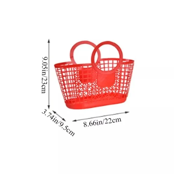 Portable Plastic Hand-Held Hollow Hanging Basket Storage Holder Toy Organizer Storage Basket Kitchen Bathroom Accessories 5