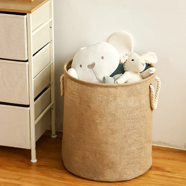 Foldable Dirty Laundry Basket Large Capacity Clothes Storage Linen Washing Baskets Toy Organizer Portable Rope Storage Bucket 1
