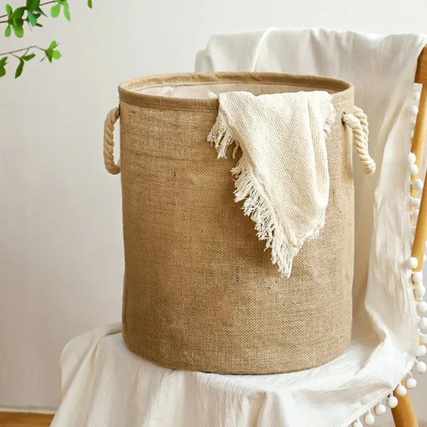 Foldable Dirty Laundry Basket Large Capacity Clothes Storage Linen Washing Baskets Toy Organizer Portable Rope Storage Bucket 2