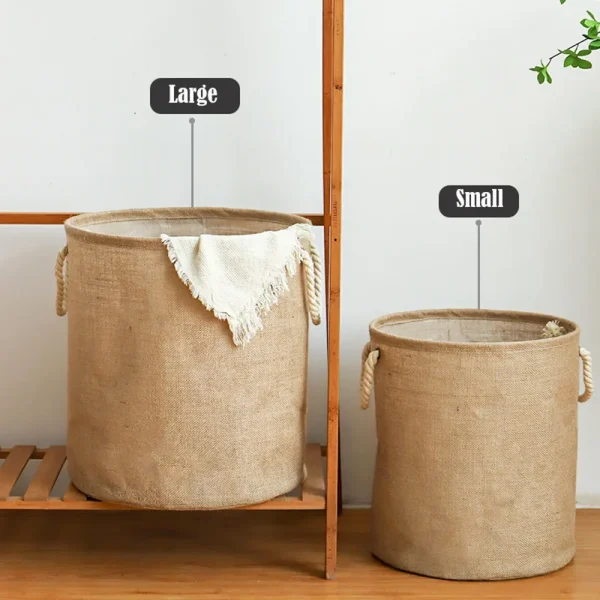 Foldable Dirty Laundry Basket Large Capacity Clothes Storage Linen Washing Baskets Toy Organizer Portable Rope Storage Bucket 3