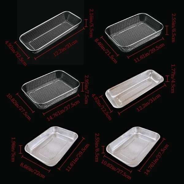 New Stainless Steel Washing Basket Mesh Colander Sink Strainer Colander Net Baskets Washing Basin Storage Basket Kitchen Supply 6