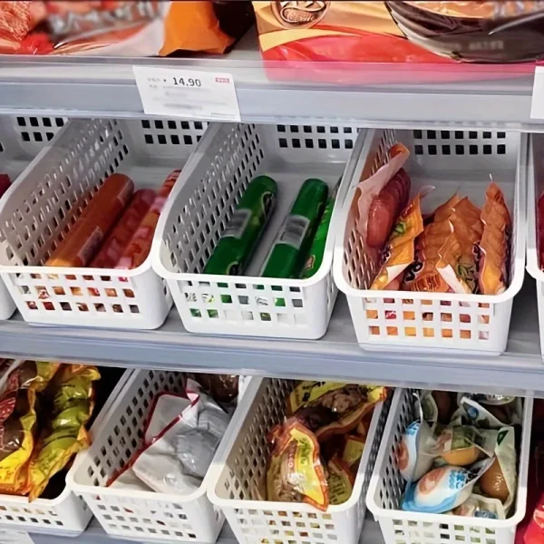 4pcs Stackable Storage Basket Set-Multifunctional Plastic Storage Box,Suitable for Books, Snacks,etc.Ideal Choice for Family 2