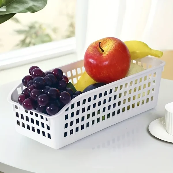 4pcs Stackable Storage Basket Set-Multifunctional Plastic Storage Box,Suitable for Books, Snacks,etc.Ideal Choice for Family 3