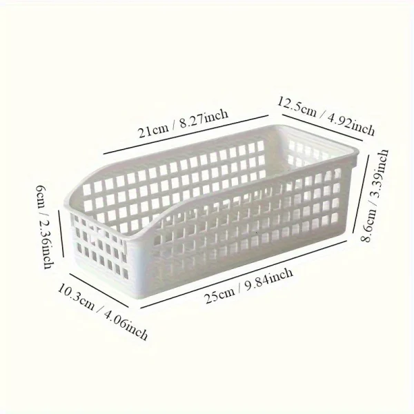 4pcs Stackable Storage Basket Set-Multifunctional Plastic Storage Box,Suitable for Books, Snacks,etc.Ideal Choice for Family 6