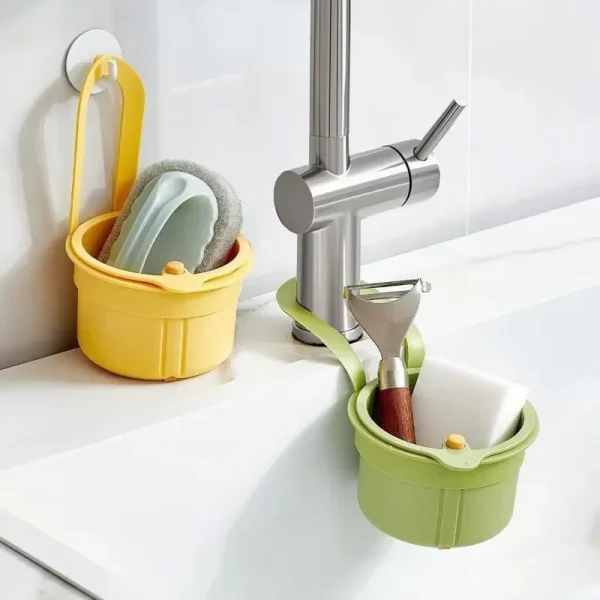 Hot Creative Sink Hanging Strainer Basket Openable Bottom Cover Quickly Drain Kitchen Garbage Filter Multifunctional Detachable 1