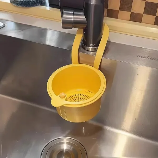 Hot Creative Sink Hanging Strainer Basket Openable Bottom Cover Quickly Drain Kitchen Garbage Filter Multifunctional Detachable 4