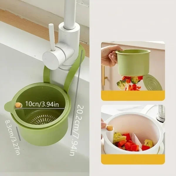 Hot Creative Sink Hanging Strainer Basket Openable Bottom Cover Quickly Drain Kitchen Garbage Filter Multifunctional Detachable 6