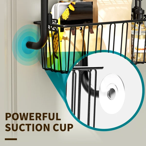 Multi layer Door hanging storage basket Punch free and Space-saving  Ideal for Home oragenizer Black 6